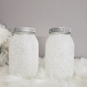 Glitter Mason Jar Decor Set